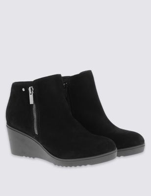 Stain Away&trade; Sporty Wedge Ankle Boots with